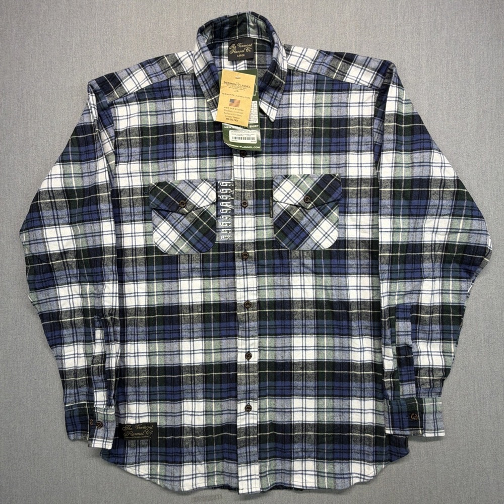 New The Vermont Flannel Co Men's Classic Flannel Shirt Size Large
